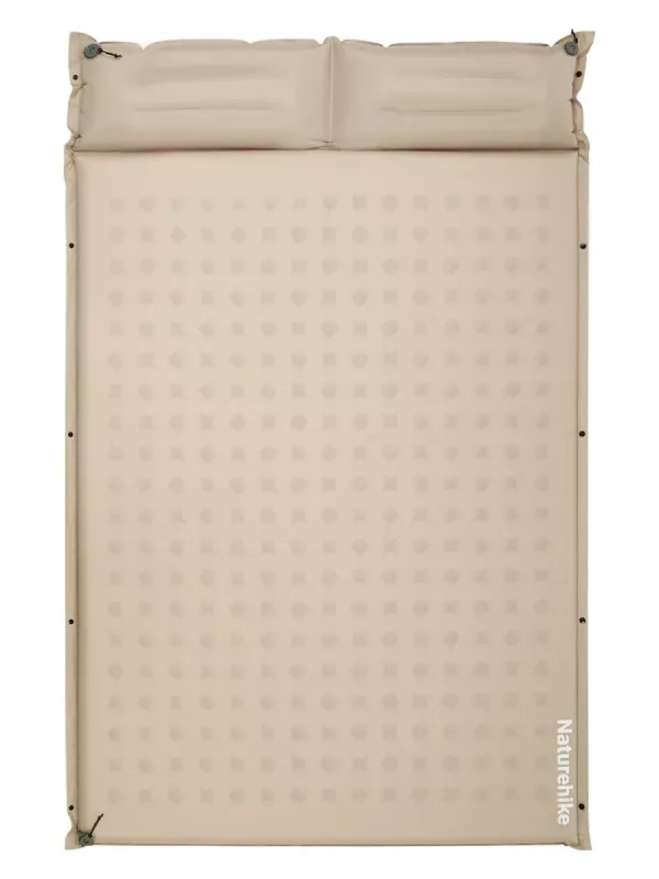 Двухместный самонадувающийся коврик Naturehike D Series 6 см R4,9 с подушкой бежевый Двухместный самонадувающийся коврик Naturehike D Series 6 см R4,9 с подушкой бежевый