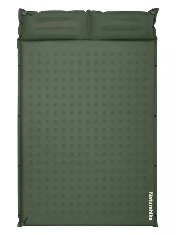 Двухместный самонадувающийся коврик Naturehike D Series 3 см R3,1 с подушкой зелёный Двухместный самонадувающийся коврик Naturehike D Series 3 см R3,1 с подушкой зелёный