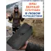 Надувной матрас двуспальный со встроенным насосом серый премиум